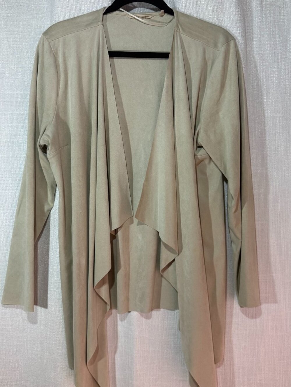 Soft Surroundings Open Cardigan Sweater - Womens L - Cream Beige Flowy Drapey